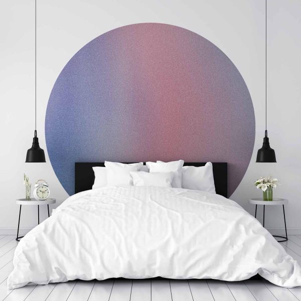 Papier Peint rond - Rainbow gradient - a delicate multicoloured gradient reminiscent of mist