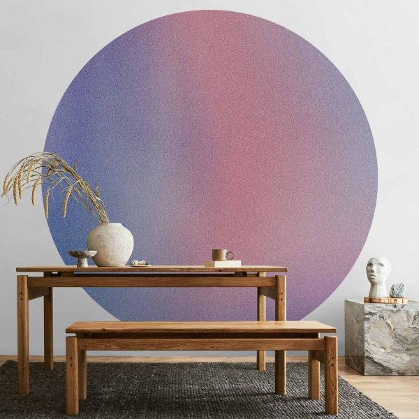 Papier Peint rond - Rainbow gradient - a delicate multicoloured gradient reminiscent of mist