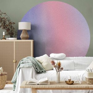 Papier Peint rond - Rainbow gradient - a delicate multicoloured gradient reminiscent of mist