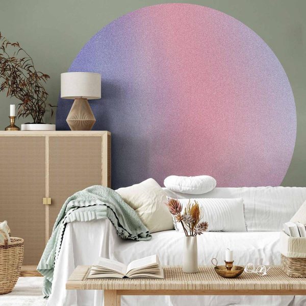 Papier Peint rond - Rainbow gradient - a delicate multicoloured gradient reminiscent of mist Papier Peint rond - Rainbow gradient - a delicate multicoloured gradient reminiscent of mist