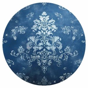 Papier Peint rond - Retro ornament in faded blues
