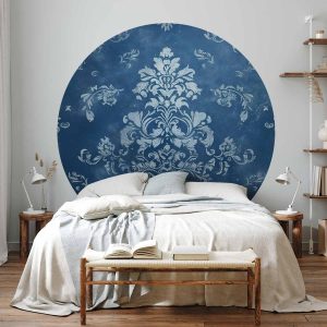 Papier Peint rond - Retro ornament in faded blues