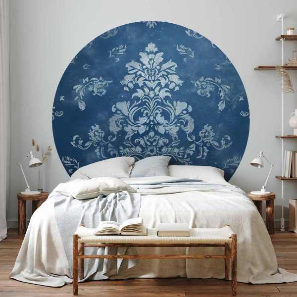 Papier Peint rond - Retro ornament in faded blues