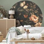 Papier Peint rond - Rustic garden