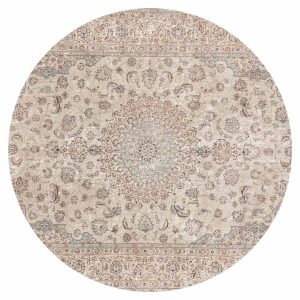 Papier Peint rond - Sand carpet - worn Persian carpet with rich decorative motifs