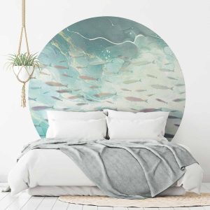 Papier Peint rond - School of small fish
