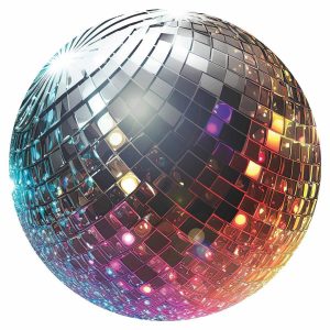 Papier Peint rond - Silver disco ball