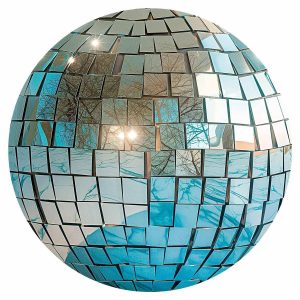 Papier Peint rond - Sky blue disco ball