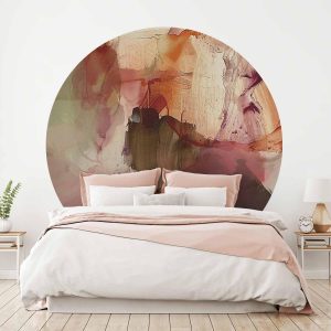 Papier Peint rond - Spring composition – transparencies and forms in watercolor style