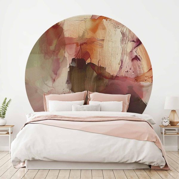 Papier Peint rond - Spring composition – transparencies and forms in watercolor style