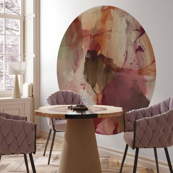 Papier Peint rond - Spring composition – transparencies and forms in watercolor style