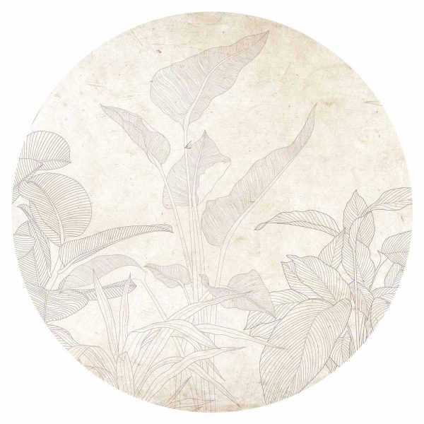 Papier Peint rond - Subtle exotic plants