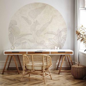 Papier Peint rond - Subtle exotic plants