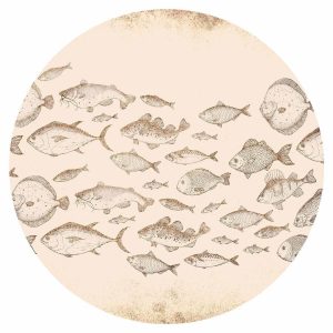 Papier Peint rond - Subtle fish