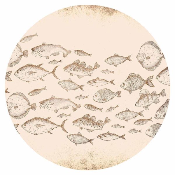 Papier Peint rond - Subtle fish