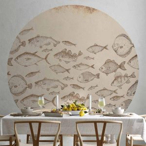 Papier Peint rond - Subtle fish