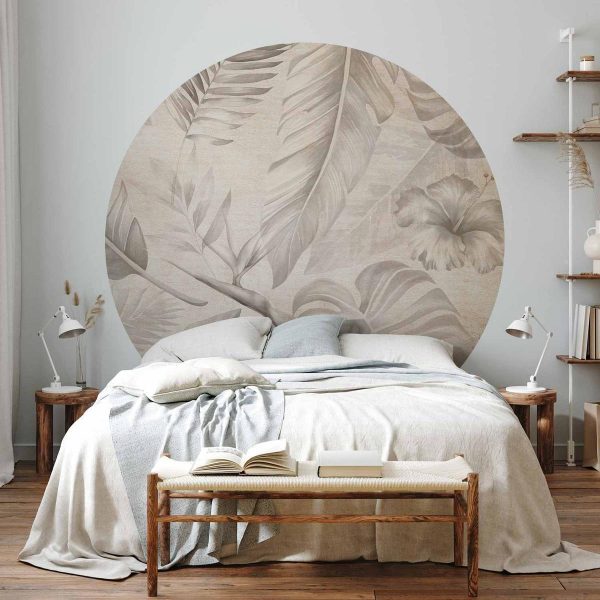 Papier Peint rond - Tropics in sepia