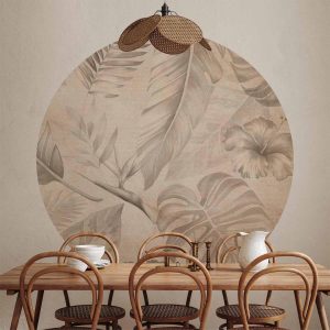 Papier Peint rond - Tropics in sepia