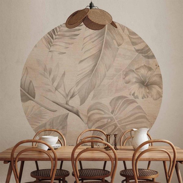 Papier Peint rond - Tropics in sepia