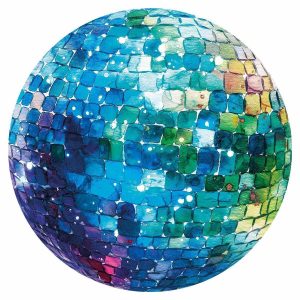 Papier Peint rond - Turquoise disco ball