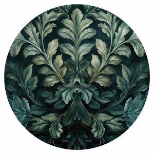 Papier Peint rond - Victorian leaves in dark greens