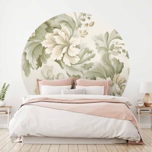 Papier Peint rond - Vintage flowers in bright colours