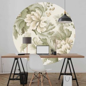 Papier Peint rond - Vintage flowers in bright colours