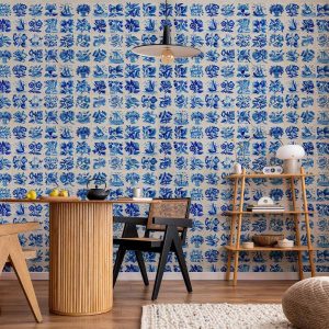 Papier peint - Azulejos tiles – traditional Portuguese ceramic tiles