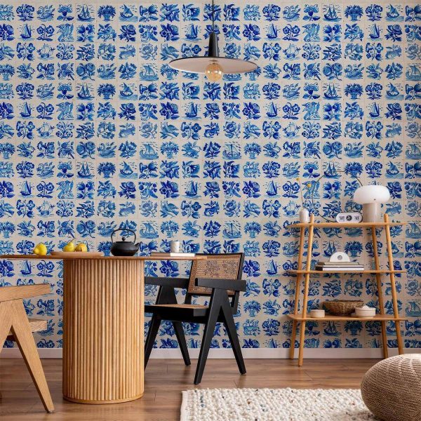 Papier peint - Azulejos tiles – traditional Portuguese ceramic tiles