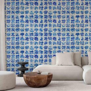 Papier peint - Azulejos tiles – traditional Portuguese ceramic tiles