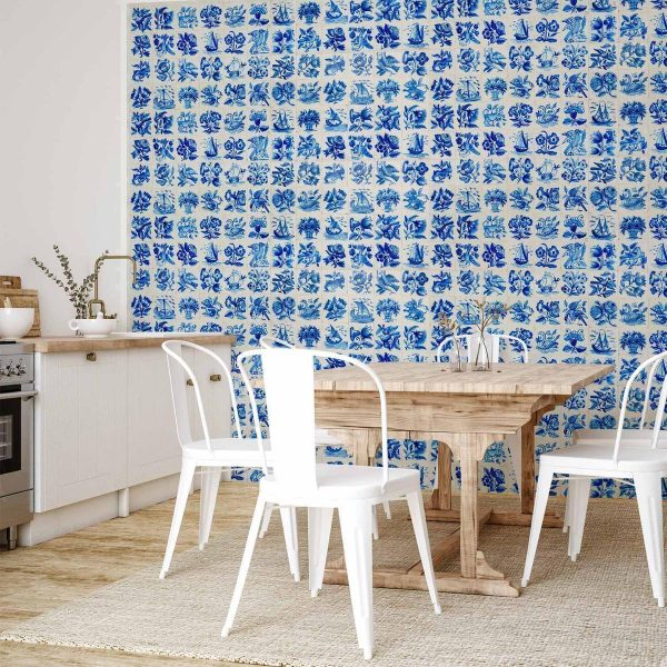 Papier peint - Azulejos tiles – traditional Portuguese ceramic tiles