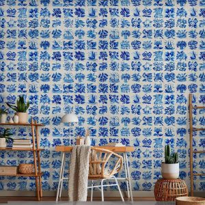 Papier peint - Azulejos tiles – traditional Portuguese ceramic tiles