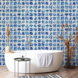 Papier peint - Azulejos tiles – traditional Portuguese ceramic tiles