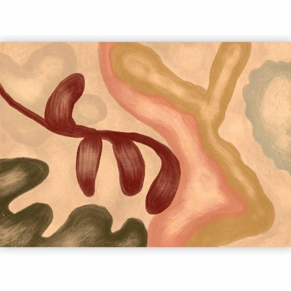 Papier peint - Colorful shapes – worn-out figures in lime wash technique