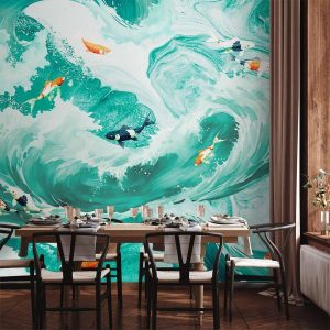 Papier peint - Fish and waves