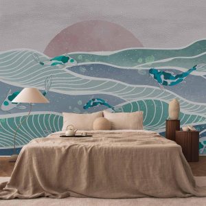 Papier peint - Fish on the waves