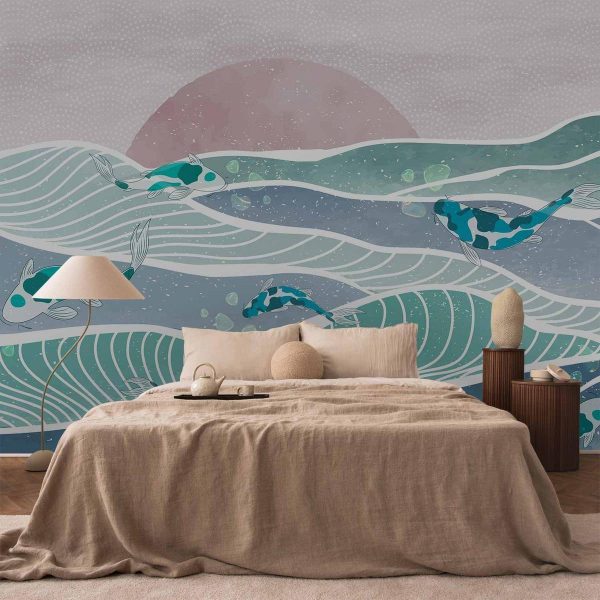 Papier peint - Fish on the waves