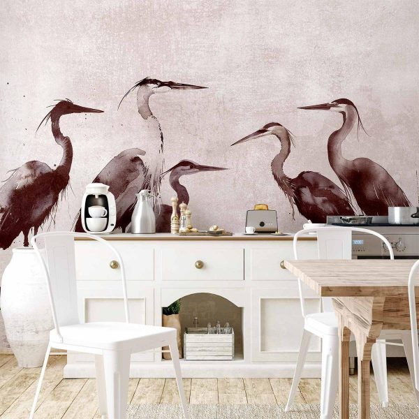 Papier peint - Herons painted with ink