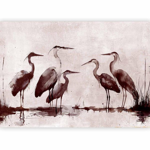 Papier peint - Herons painted with ink