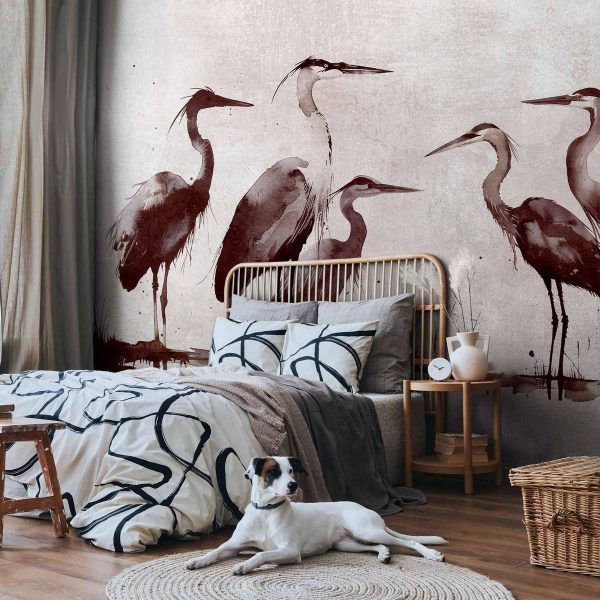Papier peint - Herons painted with ink