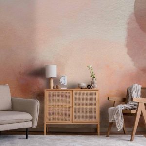 Papier peint - In pink clouds – soft textures in peach-pink hues