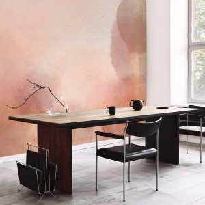 Papier peint - In pink clouds – soft textures in peach-pink hues