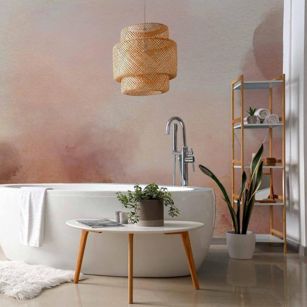 Papier peint - In pink clouds – soft textures in peach-pink hues