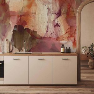 Papier peint - Spring composition – transparencies and forms in watercolor style