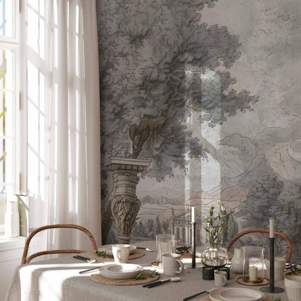 Papier peint - Temple on a hill - Greek architecture in subdued colours