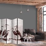 Paravent - Herons painted with ink