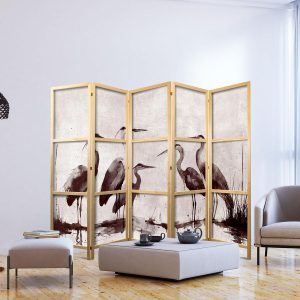 Paravent japonais - Herons painted with ink