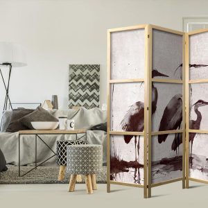 Paravent japonais - Herons painted with ink