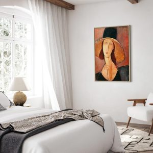 Tableau - Amedeo Modigliani – Portrait of Jeanne Hebuterne in a Large Hat