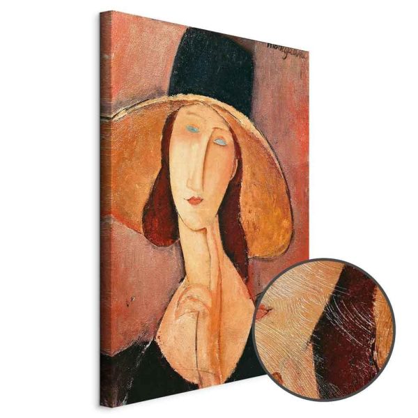 Tableau - Amedeo Modigliani – Portrait of Jeanne Hebuterne in a Large Hat